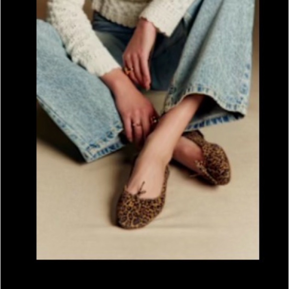 Sezane Agathe ballerina Leopard Print Ballet Flats NWT
